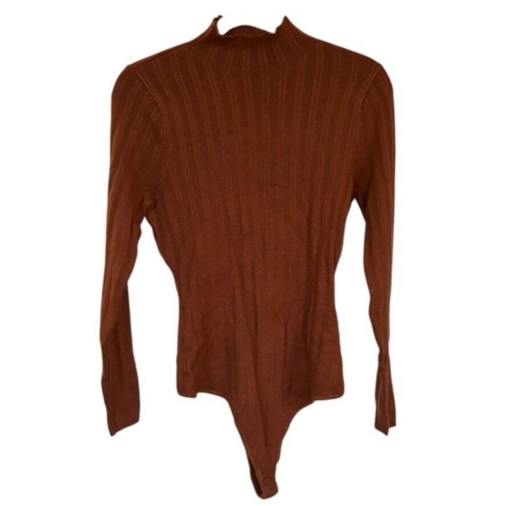 Abercrombie & Fitch NWT Ribbed Bodysuit Sz‎ XL Chic Academia Neutral Classic